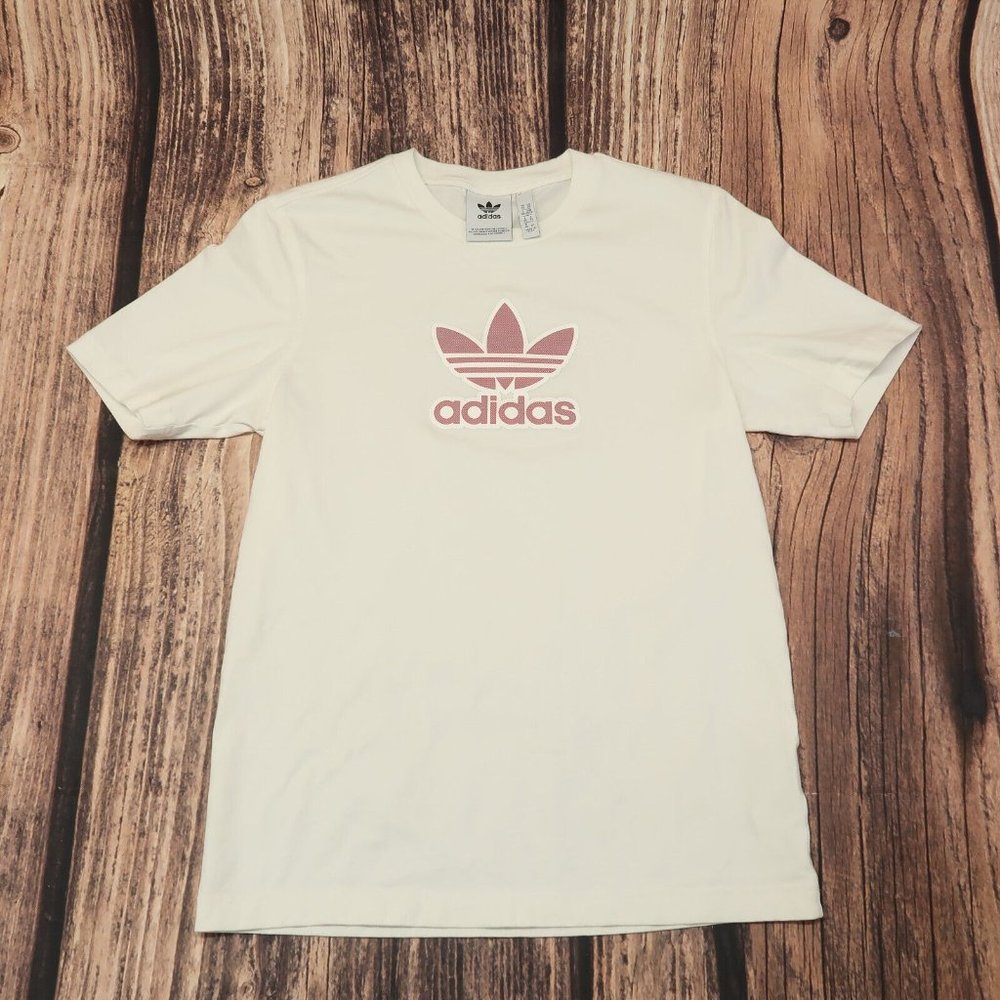 Adidas Trefoil Texture Color Changing Logo Short Sleeve T-Shirt Womens Size XS